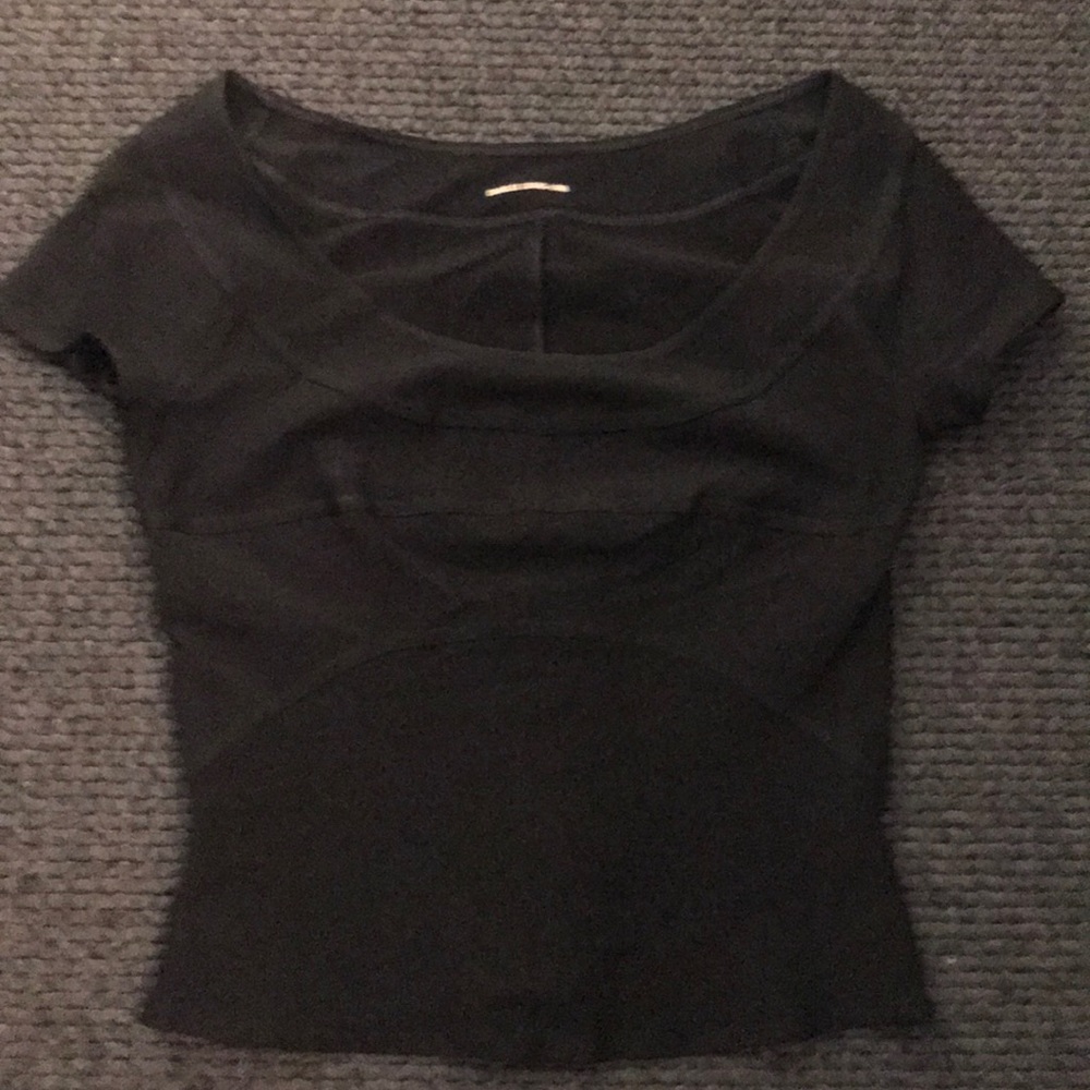 Black short sleeve top